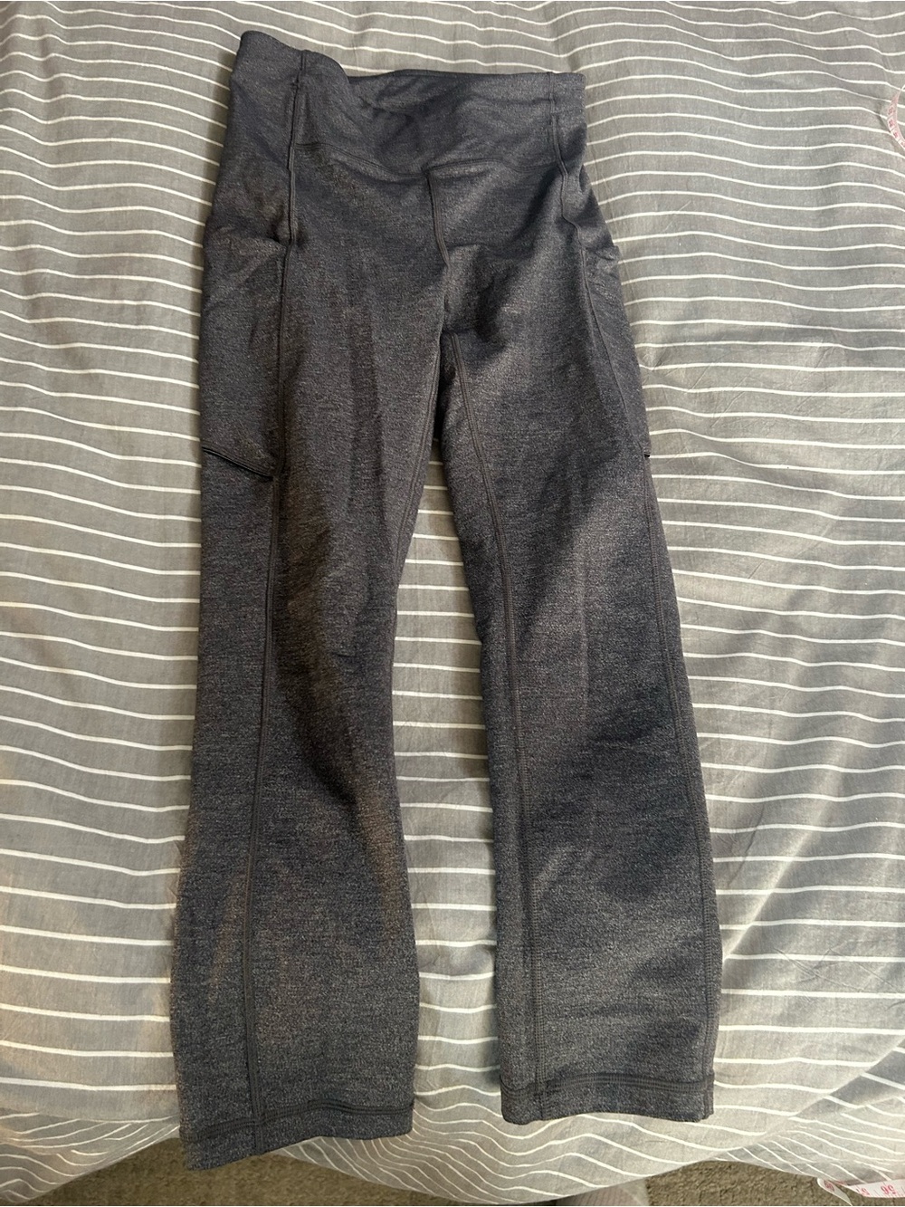 lululemon Dark Gray weathered capri Leggings with Side Pockets